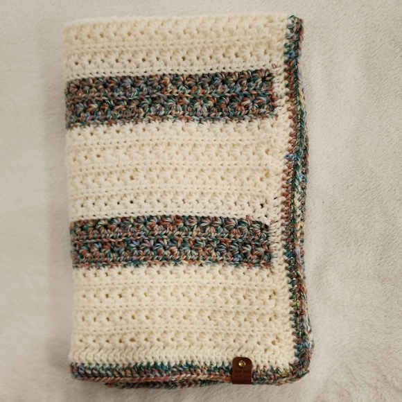 Other - Handmade Crochet Blanket with Multicolor Stripes
